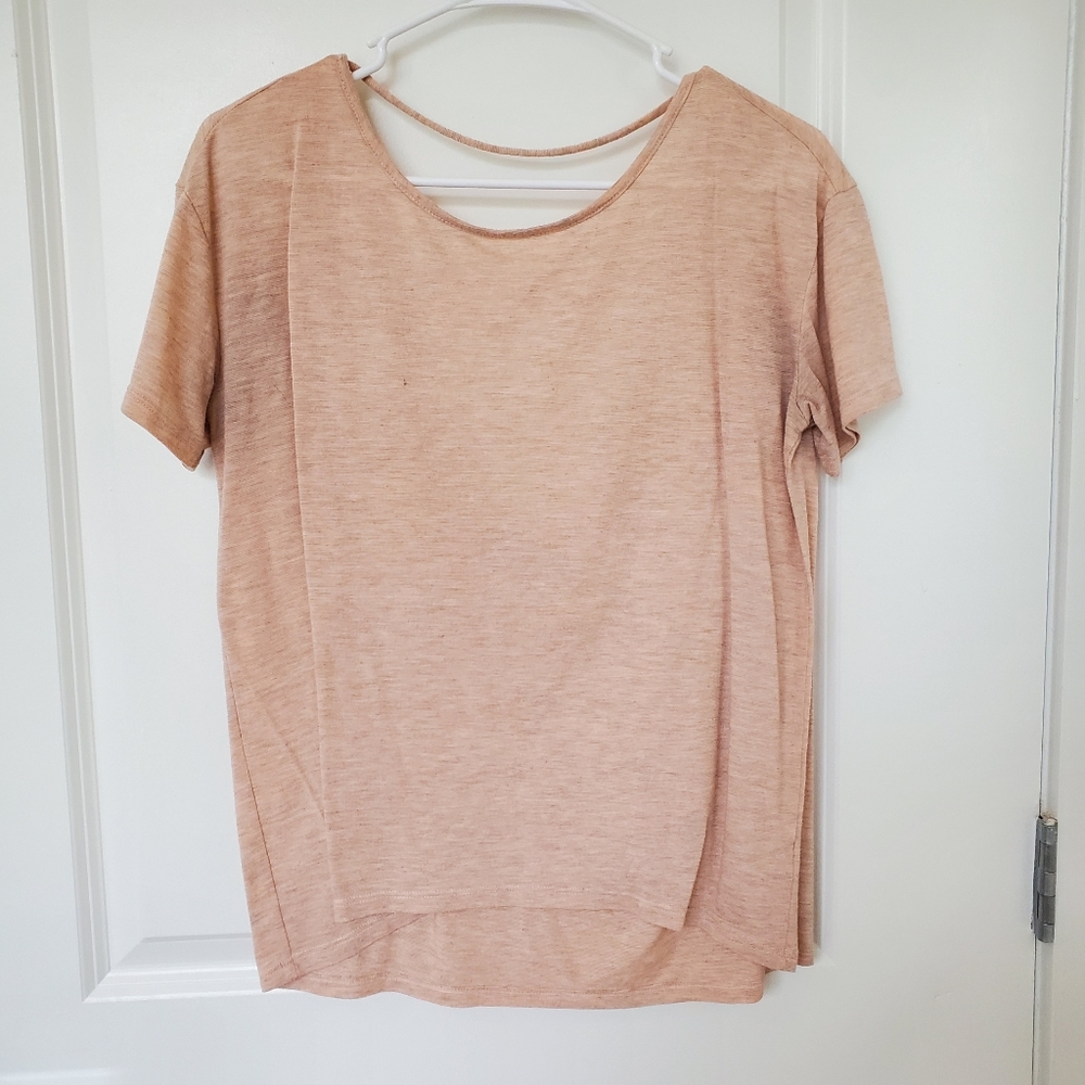 BKE Lounge Peach Short-sleeve Top